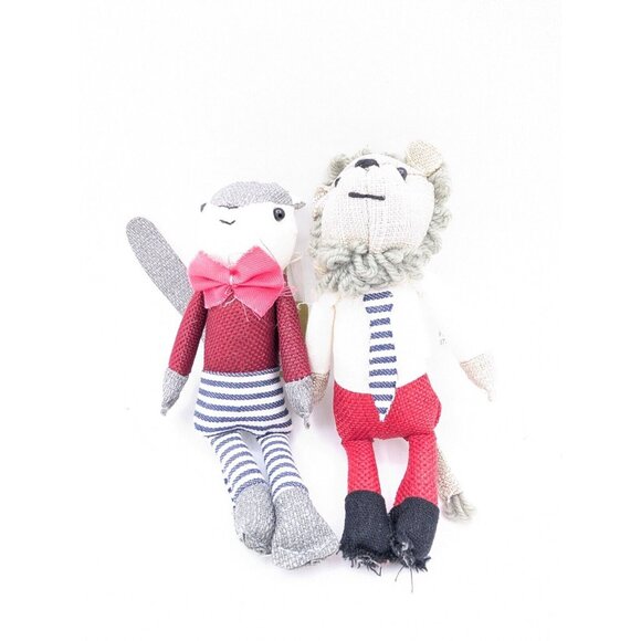 2017 Target Fable Binned Lion And Squirrel Ornaments Plush Set Of 2 Around 7" - Picture 4 of 12